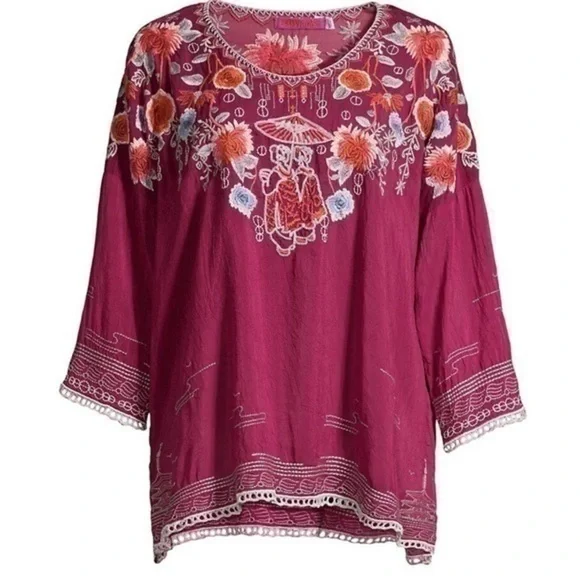Johnny Was Hamayu Embroidered Blouse NWT - Picture 2 of 12